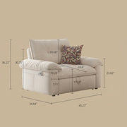 Modern Convertible Sofa Bed Tufted Fabric Sleeper Sofa Space Saving Pull Out Couch Description